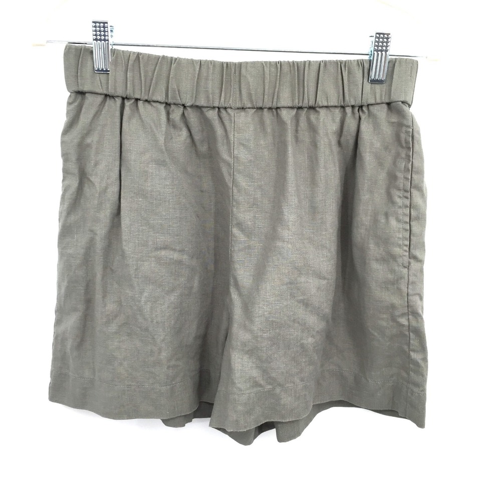 Jenni Kayne Logan linen shorts quiet luxury minimalist green gray sustainable S